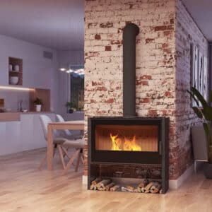 Hitze Freistehende Kaminofen 11 kW | Schwarz