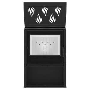 Hitze Freistehende Kaminofen mit Kochplatte 8,7 kW | Schwarz