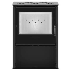 Hitze Freistehende Kaminofen mit Kochplatte 8,7 kW | Schwarz