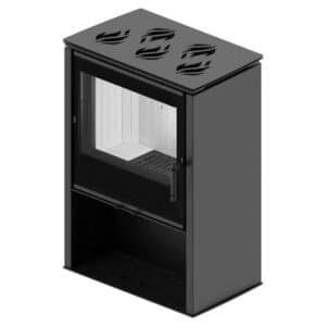 Hitze Freistehende Kaminofen mit Kochplatte 8,7 kW | Schwarz