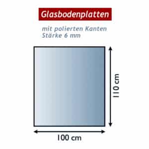 Ofenglas in Rechteck 1000x1100mm ESG ohne Facettenschliff | Stärke 6mm