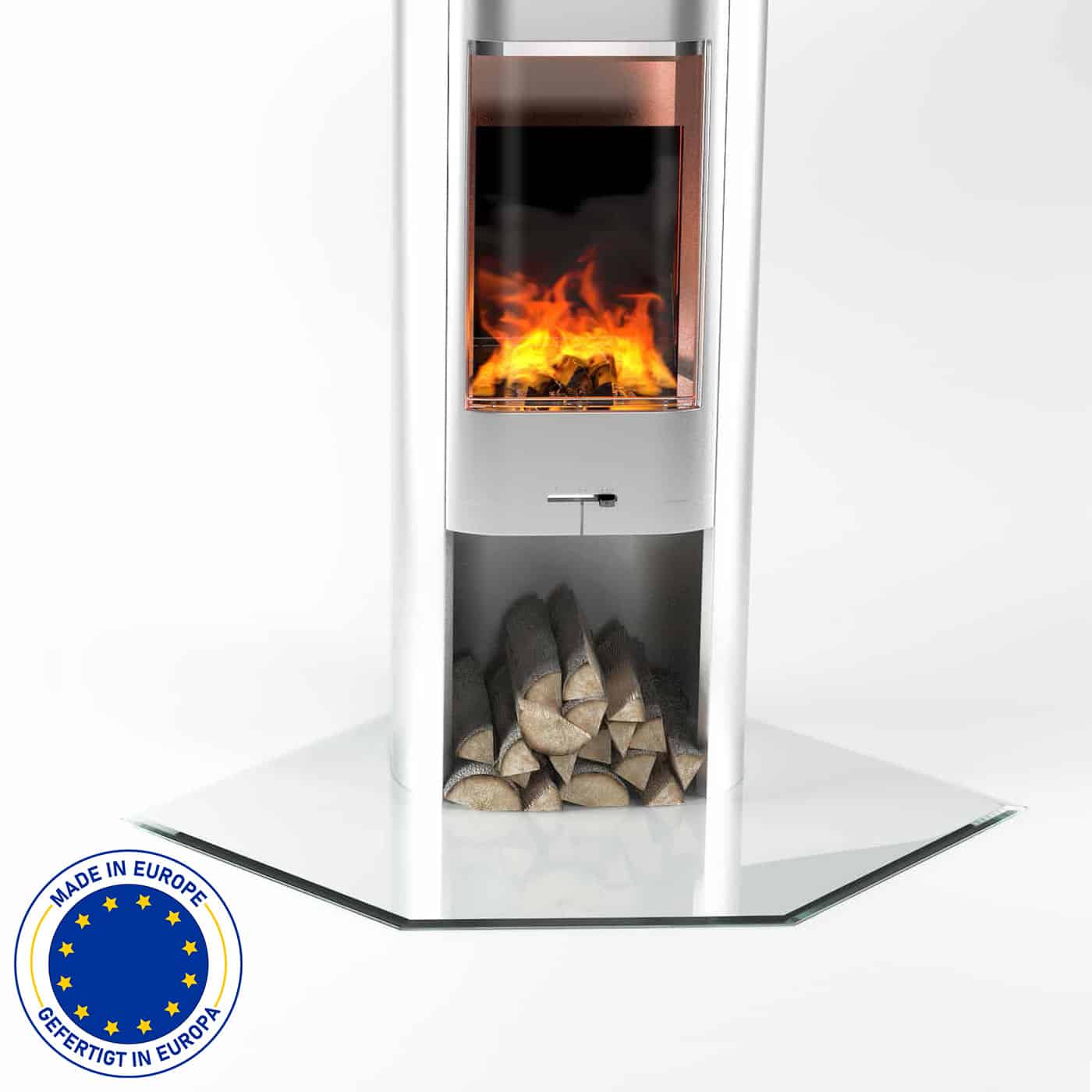 Ofenglas in Fünfeck ESG mit 20mm Facettenschliff | Stärke 6 – 8mm