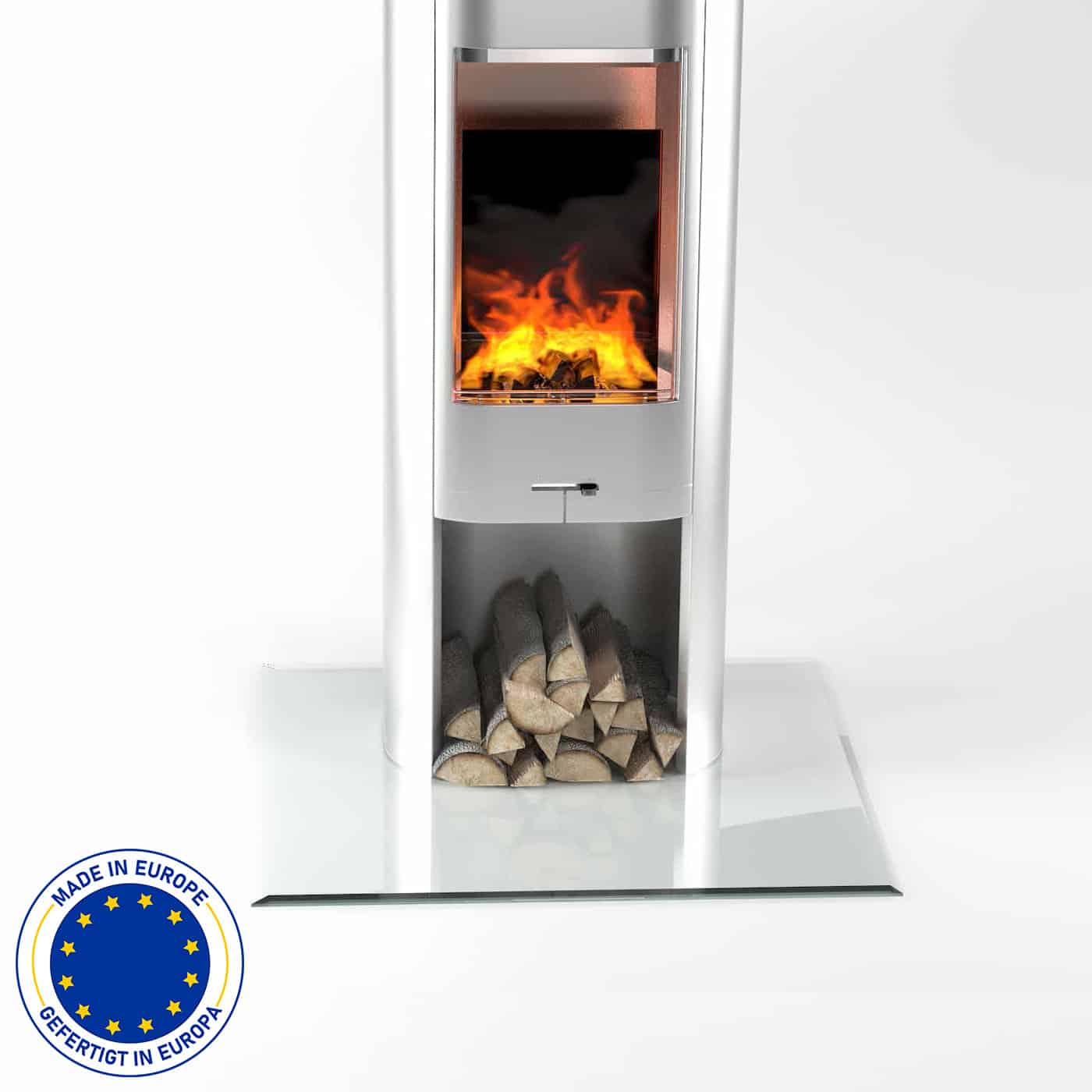 Ofenglas in Quadrat ESG mit 20mm Facettenschliff | Stärke 6 – 8mm